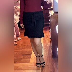 Dynamite Black Eyelit Lace Mini Skirt